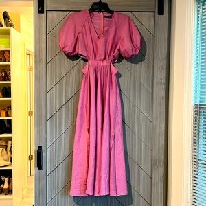 Gorgeous pink puff sleeve dress by nasty gal collection size 4